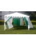 Pergola Garden Tent with Green and White Curtains